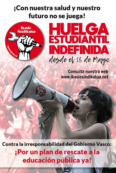 Cartel del Sindicato de Estudiantes llamando a la huelga