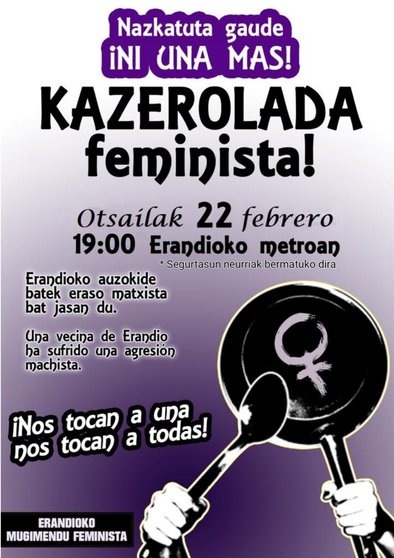Cartel de la convocatoria del Movimiento feminista de Erandio