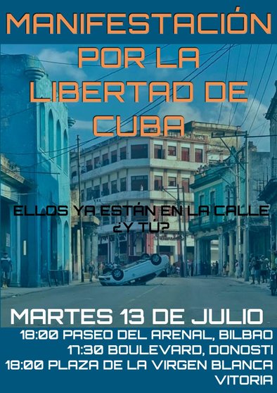 Cartel de las manifestaciones "por la libertad de Cuba"